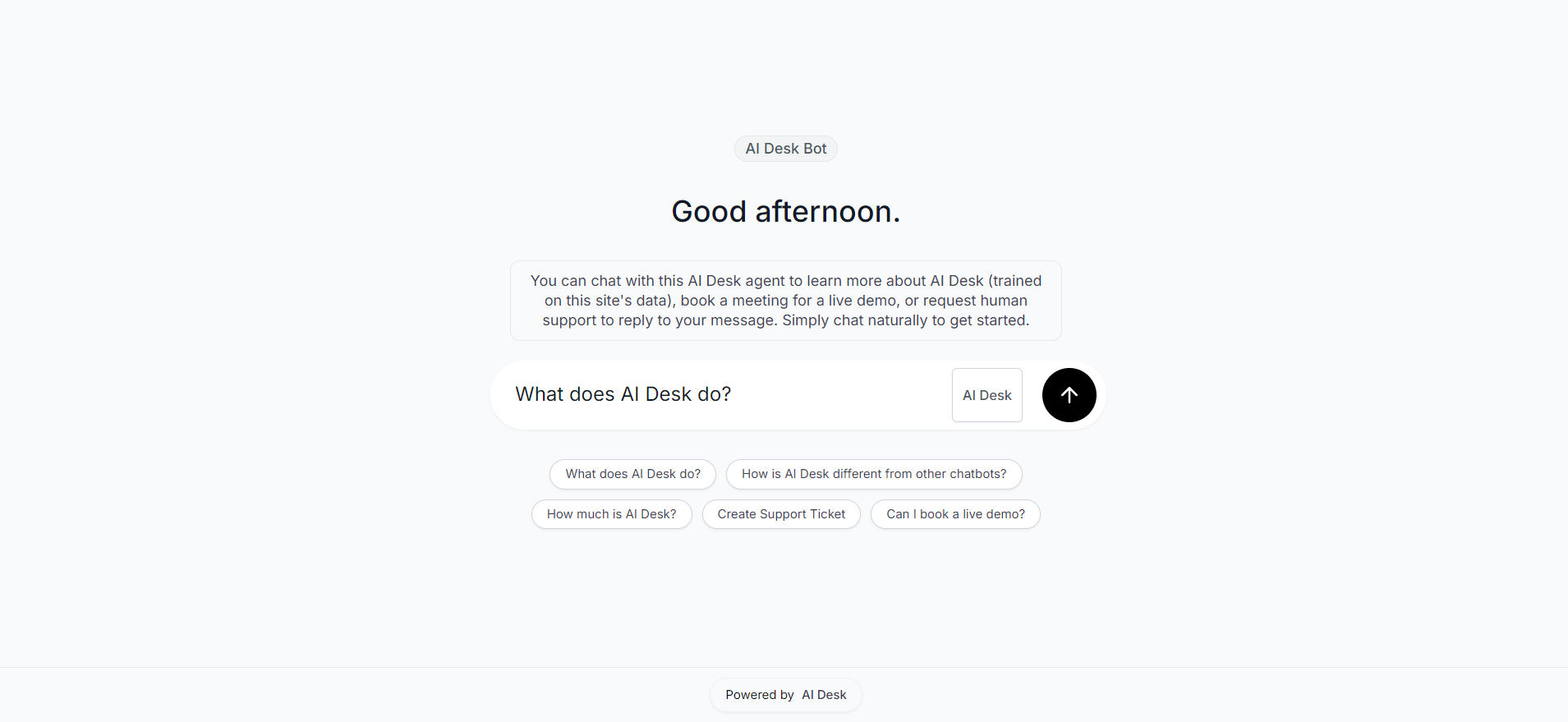 Full Page Chat Interface